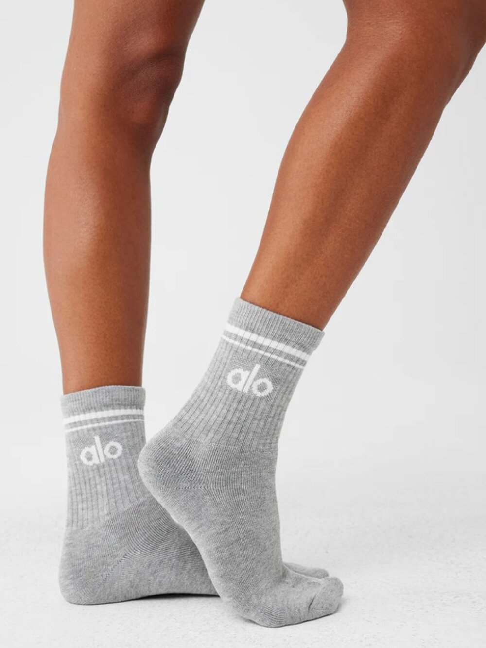Unisex Half-Crew Sock - Athletic Heather Gray/White